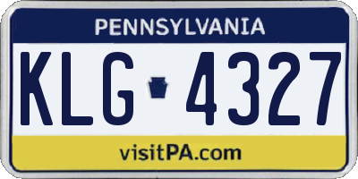 PA license plate KLG4327
