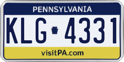 PA license plate KLG4331