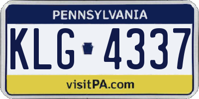 PA license plate KLG4337
