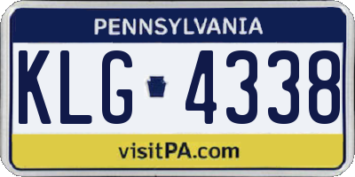 PA license plate KLG4338