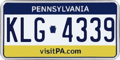 PA license plate KLG4339