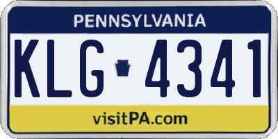 PA license plate KLG4341