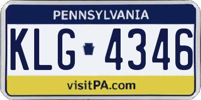 PA license plate KLG4346