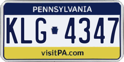 PA license plate KLG4347