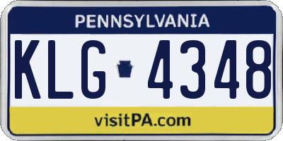 PA license plate KLG4348