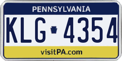 PA license plate KLG4354