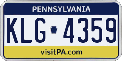 PA license plate KLG4359