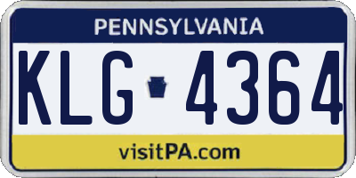 PA license plate KLG4364