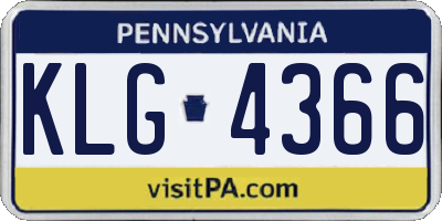 PA license plate KLG4366
