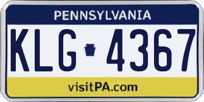 PA license plate KLG4367
