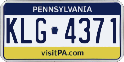 PA license plate KLG4371