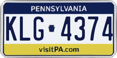 PA license plate KLG4374