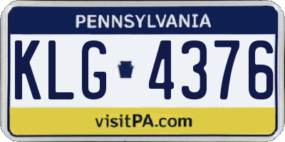 PA license plate KLG4376