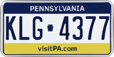 PA license plate KLG4377