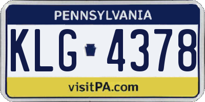 PA license plate KLG4378