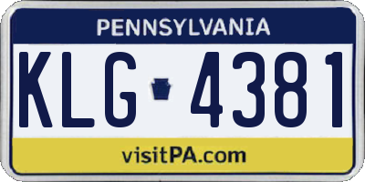 PA license plate KLG4381