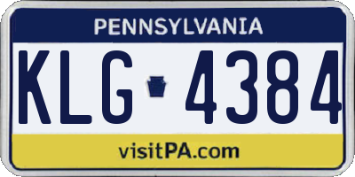 PA license plate KLG4384