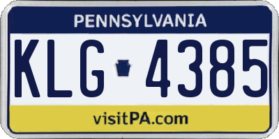 PA license plate KLG4385