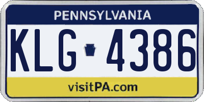PA license plate KLG4386