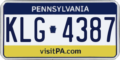 PA license plate KLG4387