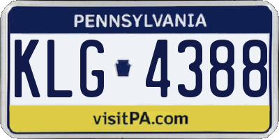 PA license plate KLG4388