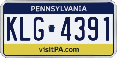 PA license plate KLG4391