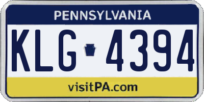 PA license plate KLG4394