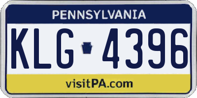 PA license plate KLG4396