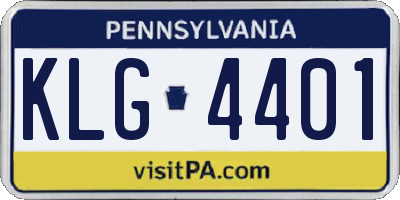 PA license plate KLG4401
