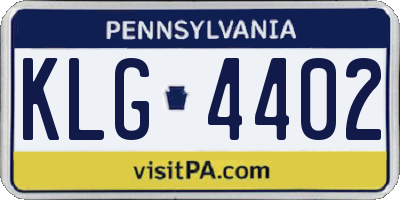 PA license plate KLG4402