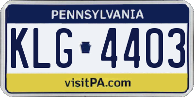 PA license plate KLG4403