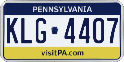 PA license plate KLG4407