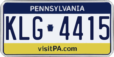 PA license plate KLG4415
