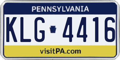 PA license plate KLG4416