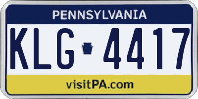 PA license plate KLG4417