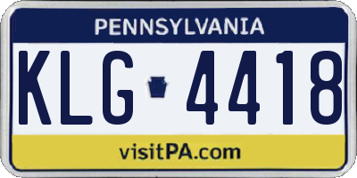 PA license plate KLG4418