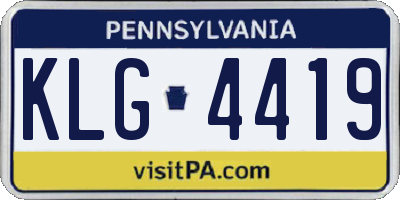 PA license plate KLG4419