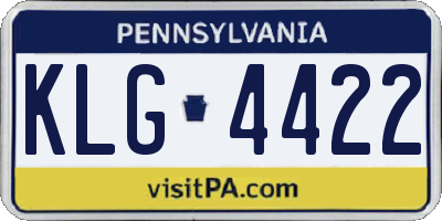 PA license plate KLG4422