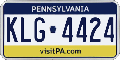 PA license plate KLG4424