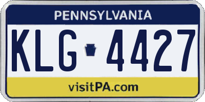 PA license plate KLG4427