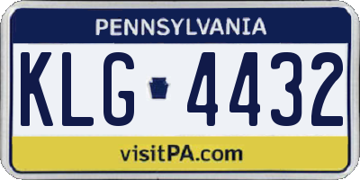 PA license plate KLG4432