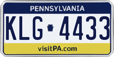 PA license plate KLG4433