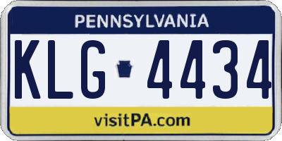 PA license plate KLG4434