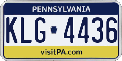 PA license plate KLG4436