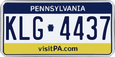 PA license plate KLG4437