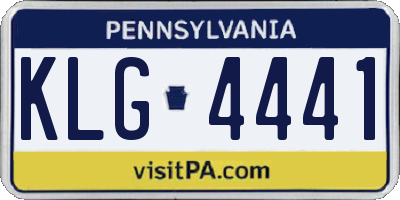 PA license plate KLG4441