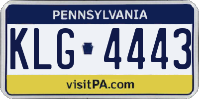 PA license plate KLG4443