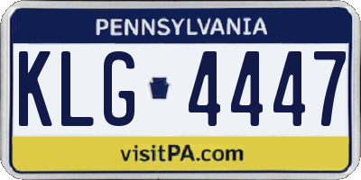 PA license plate KLG4447