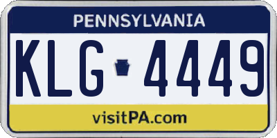 PA license plate KLG4449