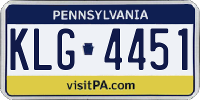 PA license plate KLG4451